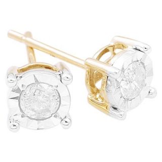 1/2 CT. T.W. Diamond Solitaire Illusion Stud Earrings in 10kt   Yellow Gold