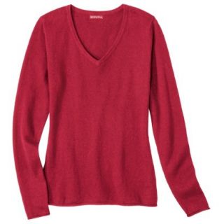 Merona Womens Cashmere Blend V Neck Pullover Sweater   Ruby Hill   XS