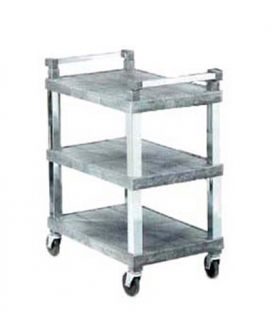 Vollrath 3 Shelf Utility Cart   300 lb Capacity, 30 1/2x18 1/2x36 Gray Plastic