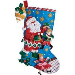 Christmas Puppet Show Stocking Felt Applique Kit 18 Long