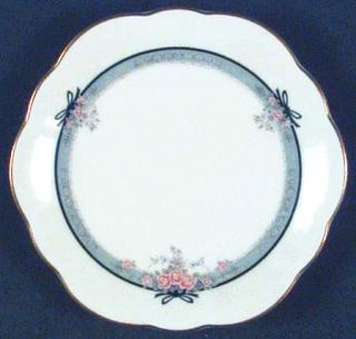 Mikasa Rosaline Wellington Canape Plate, Fine China Dinnerware   Black Band,Oran