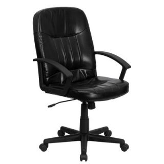 FlashFurniture Mid Back Leather Office Chair GO9771BKLEA