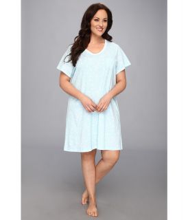 Carole Hochman Plus Size Dancing Rosebud Stripe Sleepshirt Womens Pajama (Blue)