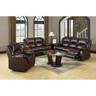 Furniture Of America Winsley 3 piece Classic Plush Cushion Recliner Sofa Set