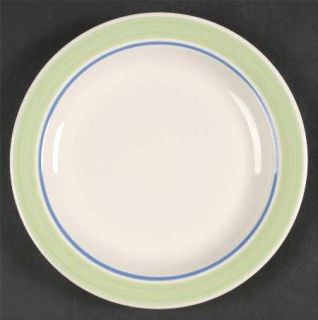 Pfaltzgraff Cloverhill Band Salad Plate, Fine China Dinnerware   Green Band On R