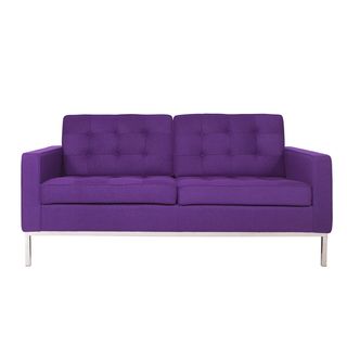 Lorane Modern Purple Wool Loveseat