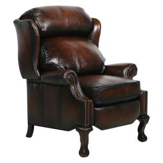 Barcalounger Danbury II Leather Recliner with Nailheads Stetson Bordeaux   7 