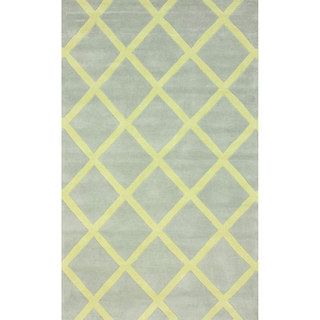Nuloom Handmade Moroccan Trellis Grey Wool Area Rug (76 X 96) (YellowPattern AbstractTip We recommend the use of a non skid pad to keep the rug in place on smooth surfaces.All rug sizes are approximate. Due to the difference of monitor colors, some rug 