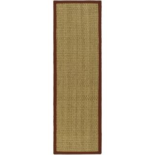 Hand woven Sisal Natural/ Red Seagrass Runner (2 6 X 10)