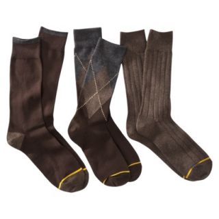 Auro a GoldToe Brand Mens 3PK Argyle Socks   Brown 6 12