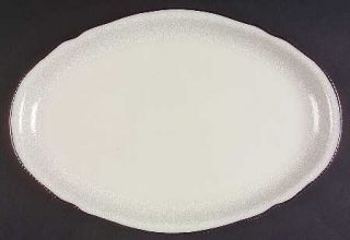 Castleton (USA) Filigree 13 Oval Serving Platter, Fine China Dinnerware   Pearl