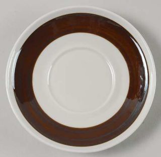 Rorstrand Forma Saucer, Fine China Dinnerware   Off White Background, Brown Ring