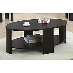 Cherry Contemporary Oval Cocktail Table