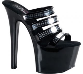 Womens Pleaser Sky 304   Black/Silver Mirror/Black Dress Shoes