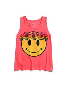 Flowers by Zoe Toddlers & Little Girls Smiley Daisy Tank Top   Pink