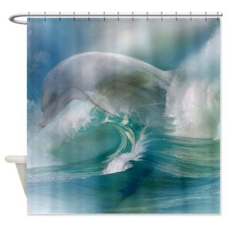 Dolphin In The Ocean Shower Curtain  Use code FREECART at Checkout