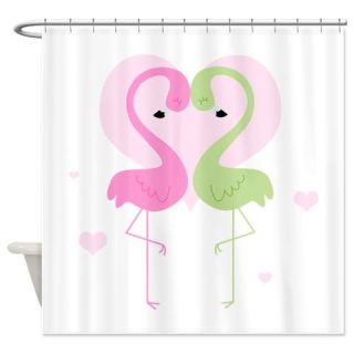  Pink and Green Flamingos Shower Curtain  Use code FREECART at Checkout