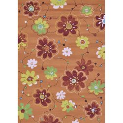 Hand hooked Coventry Spice Floral Rug (5 X 76)