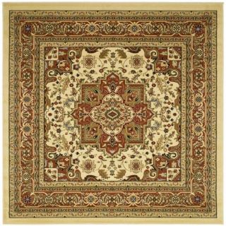 Lyndhurst Collection Ivory/rust Indoor Rug (8 Square)