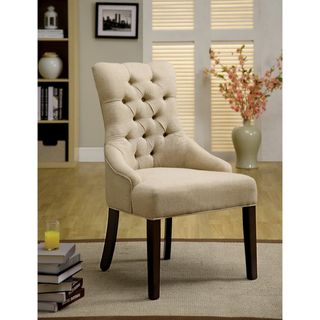 Furniture Of America Bielson Tufted Ivory Accent dining Chair (set Of 2)
