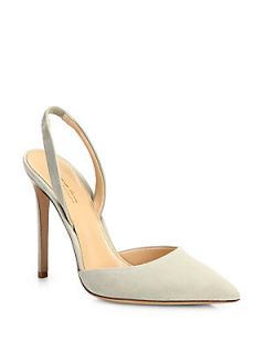 Altuzarra Suede Slingback Point Toe Pumps   Shell