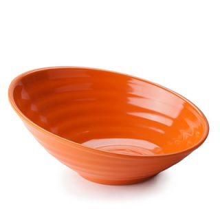 Tablecraft 14 Round Frostone Bowl   Sloped, Glitter Melamine, Orange