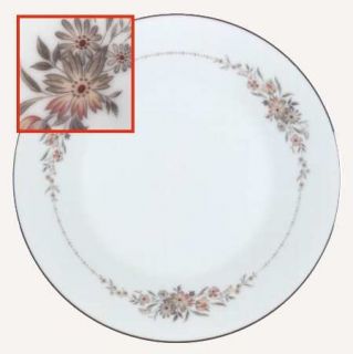 Noritake Gina Dinner Plate, Fine China Dinnerware   Pink/Gray Flowers