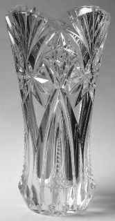 Cristal DArques Durand Vincennes Straight Vase   Cut Star/Arch & Fan Design