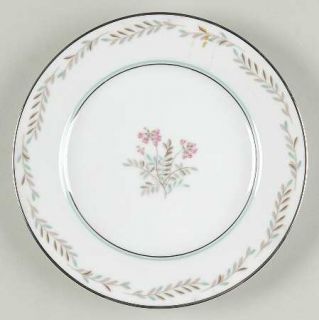 Noritake Bryce Bread & Butter Plate, Fine China Dinnerware   Pink Flowers, Brown