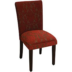 Red Floral Parson Chairs (set Of 2)