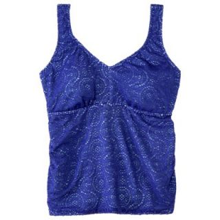 Womens Plus Size Crochet Tankini Swim Top   Cobalt Blue 16W