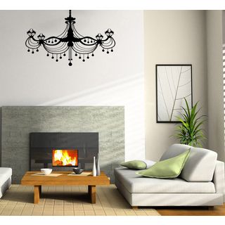 Glossy Black Chandelier Vinyl Wall Decal (Glossy blackEasy to applyDimensions 25 inches wide x 35 inches long )