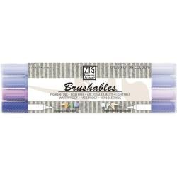Zig Memory System Brushables Dual tip Purple Marker (PurpleFour coordinating Brushables markersIdeal for creating brush layering effectsDual brush tipsInk is photo safe Acid freeLightfastConforms to ASTM D4236 Imported )