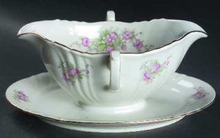 Johann Haviland Bridal Rose (No Verge,All White) Gravy Boat with Attached Underp