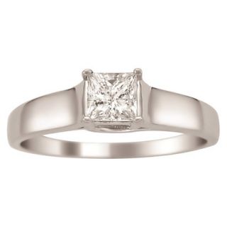 0.5 CT.T.W. Solitaire Diamond Certified Ring in 14K White Gold   Size 6
