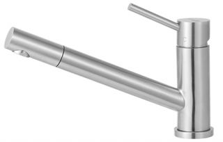 Alfi Brand AB2025BSS Kitchen Faucet, Pull Out Single Hole Solid Brushed Stainless Steel