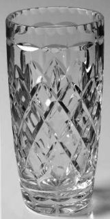 Webb Corbett Clifton Flower Vase   Cut Criss Cross & Vertical On Bowl