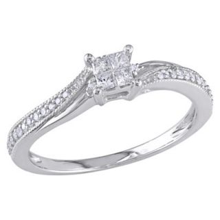 Tevolio 0.2 CT.T.W. Princess Cut Diamond Ring in 10K White Gold (GH I2I3) size