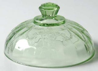 Anchor Hocking Cameo Green Round Butter Lid, Lid Only   Green, Depression Glass
