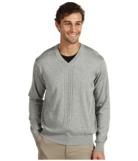 Greg Norman Drop Needle Textured V Neck Sweater Mens Sweater (Gray)