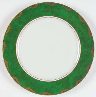 Lynn Chase Imperial Malachite Dinner Plate, Fine China Dinnerware   Green Marble