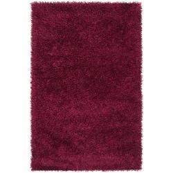 Hand woven Raspberry Vivid Soft Shag (8 X 10)