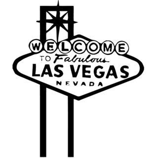 Welcome To Las Vegas Sign Vinyl Wall Decal (Glossy blackDimensions 22 inches wide x 35 inches long )