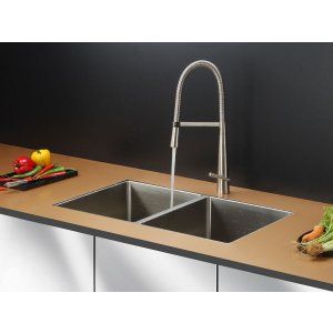 Ruvati RVC2314 Combo Stainless Steel Kitchen Sink and Stainless Steel Set