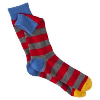 Mossimo Supply Co. Mens 1pk Fashion Socks   Red/Grey Stripe