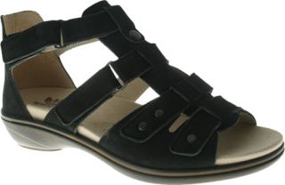 Womens Spring Step Tai   Black Nubuck Orthotic Shoes
