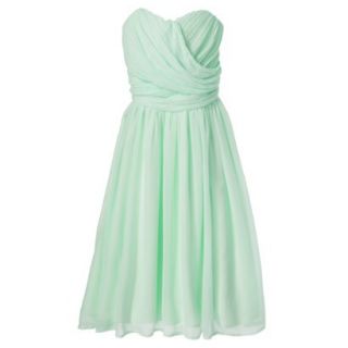 TEVOLIO Womens Plus Size Chiffon Strapless Pleated Dress   Cool Mint   24W