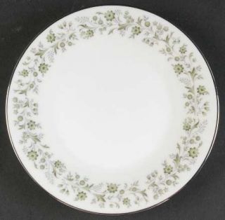 Noritake Wynwood Bread & Butter Plate, Fine China Dinnerware   Green Flowers, Sm
