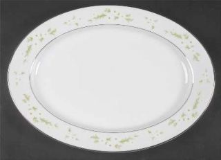 Heinrich   H&C Daisy Wreath 14 Oval Serving Platter, Fine China Dinnerware   Wh