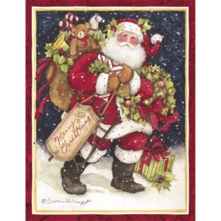Boxed Christmas Card   Snowy Night Santa
